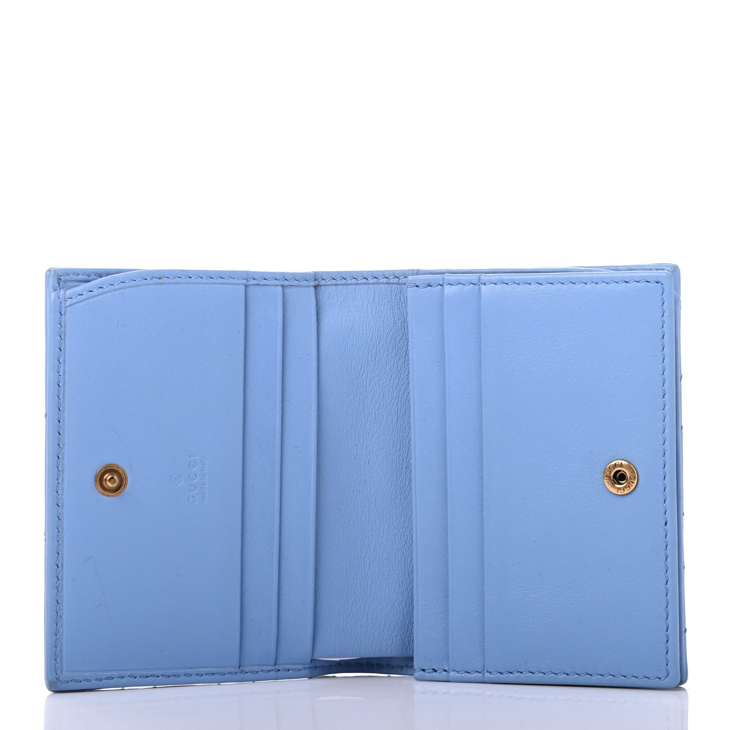 Gucci Calfskin Matelasse GG Marmont Card Case Clear Sky Blue 5 of 11