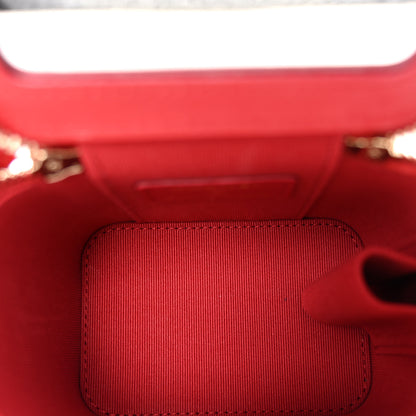 Chanel Lambskin Quilted Mini Top Handle Vanity Case With Chain Red 5 of 11