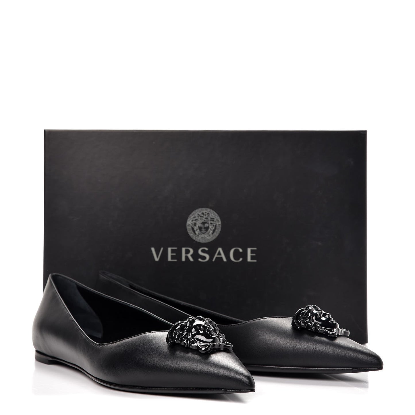 Calfskin Palazzo Ballerina Flats 39.5 Black