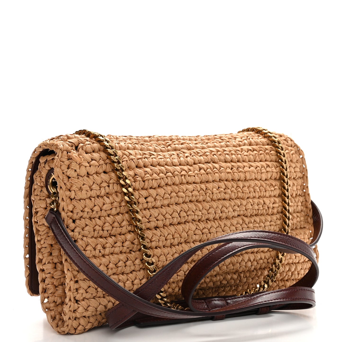 Raffia Monogram Tassel Kate 99 Dark Nude