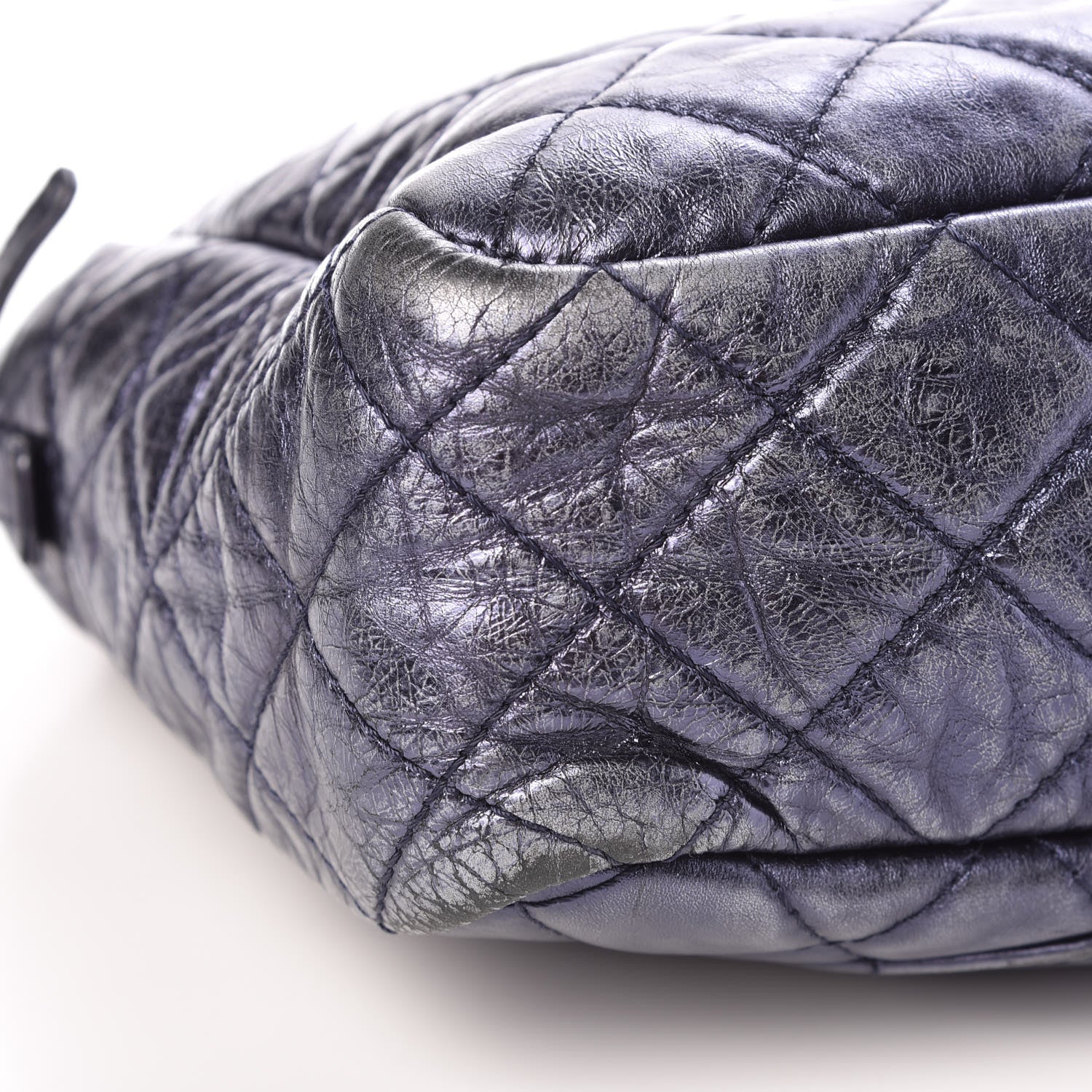 Chanel Metallic Aged Calfskin Quilted Large Reissue Camera Case Silver 5 of 15