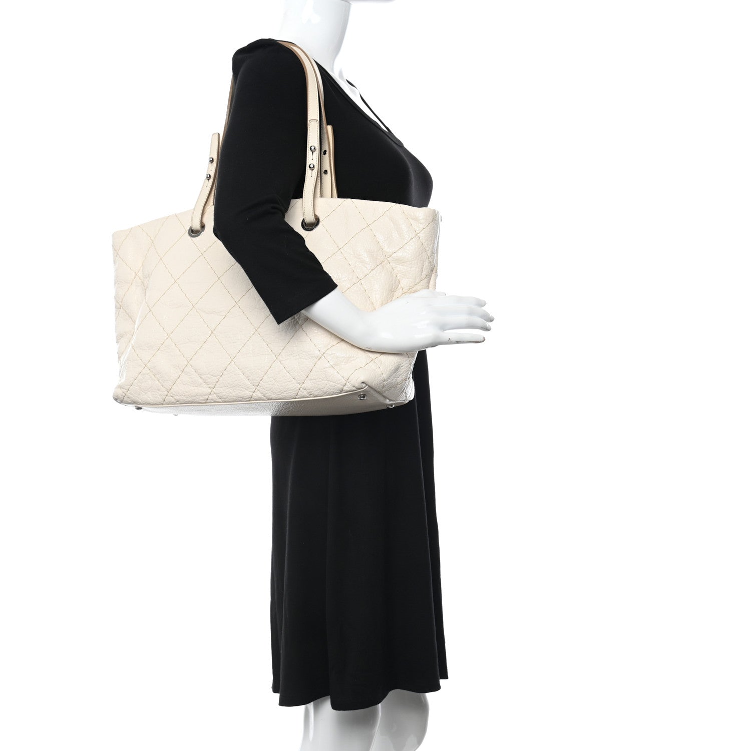 Chanel Glazed Calfskin Large On The Road Tote Beige Clair 2 of 12