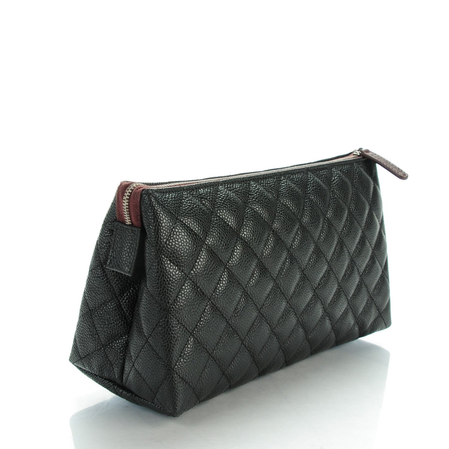Caviar Quilted Cosmetic Case Black