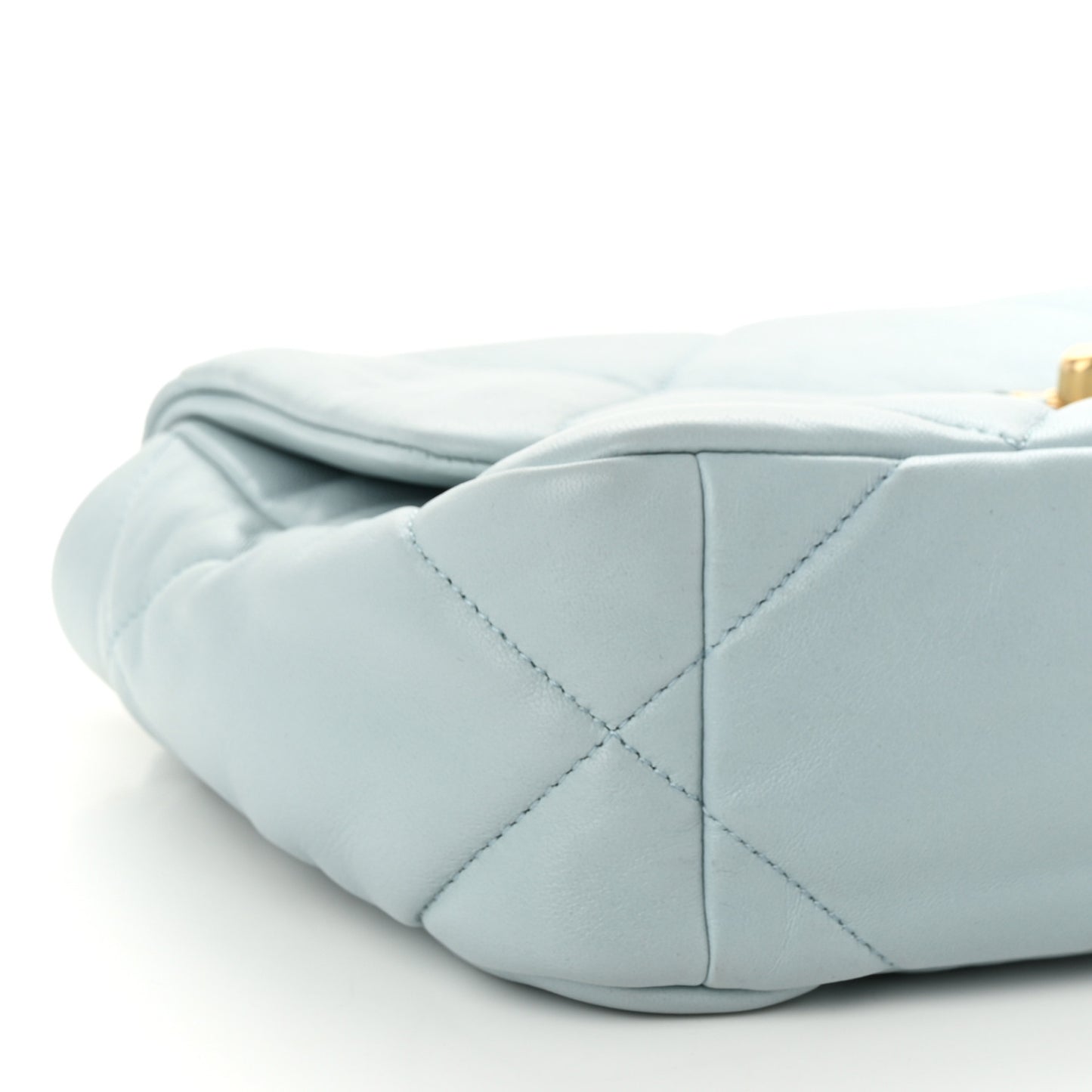 Lambskin Quilted Medium Chanel 19 Flap Light Blue