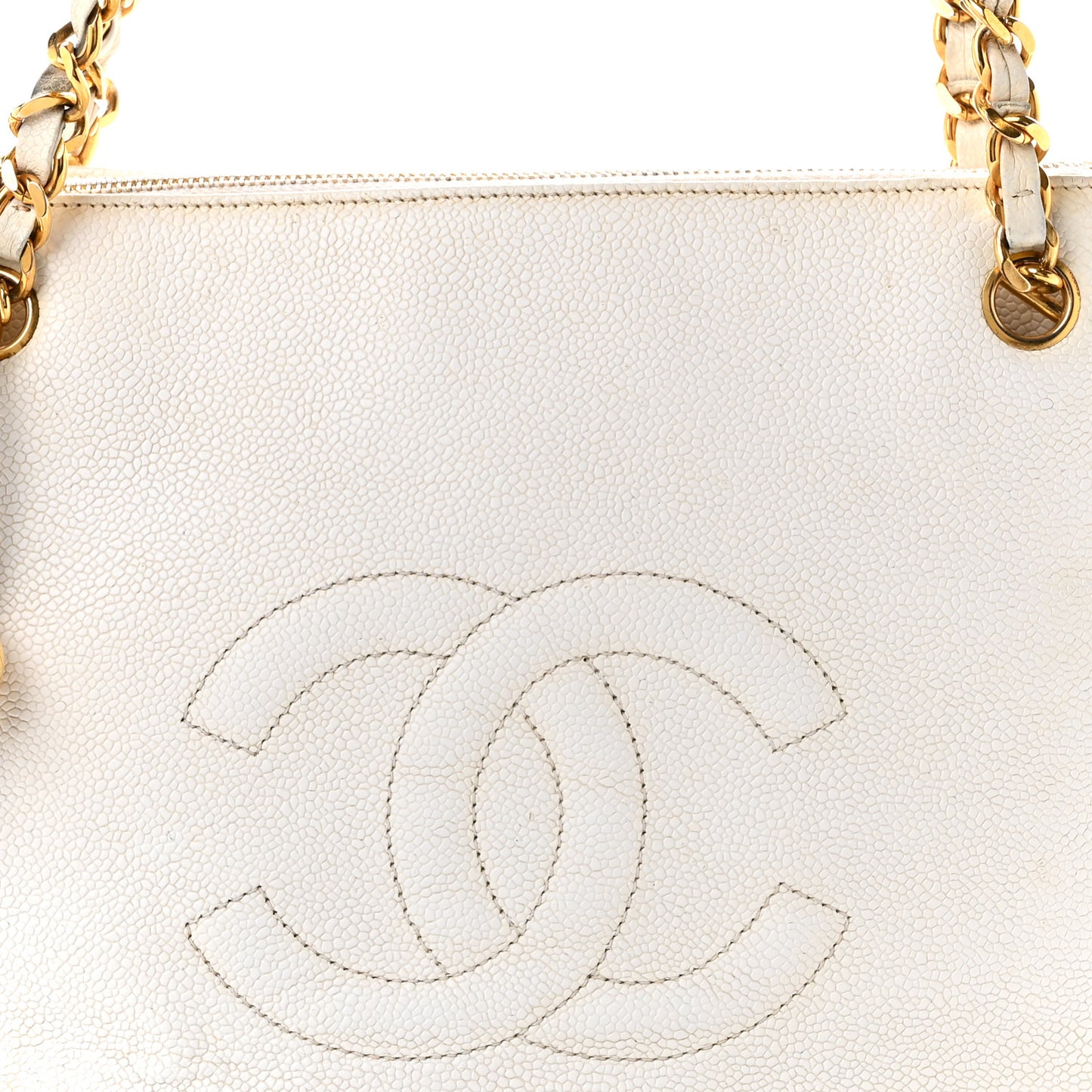 Caviar CC Shoulder Bag White