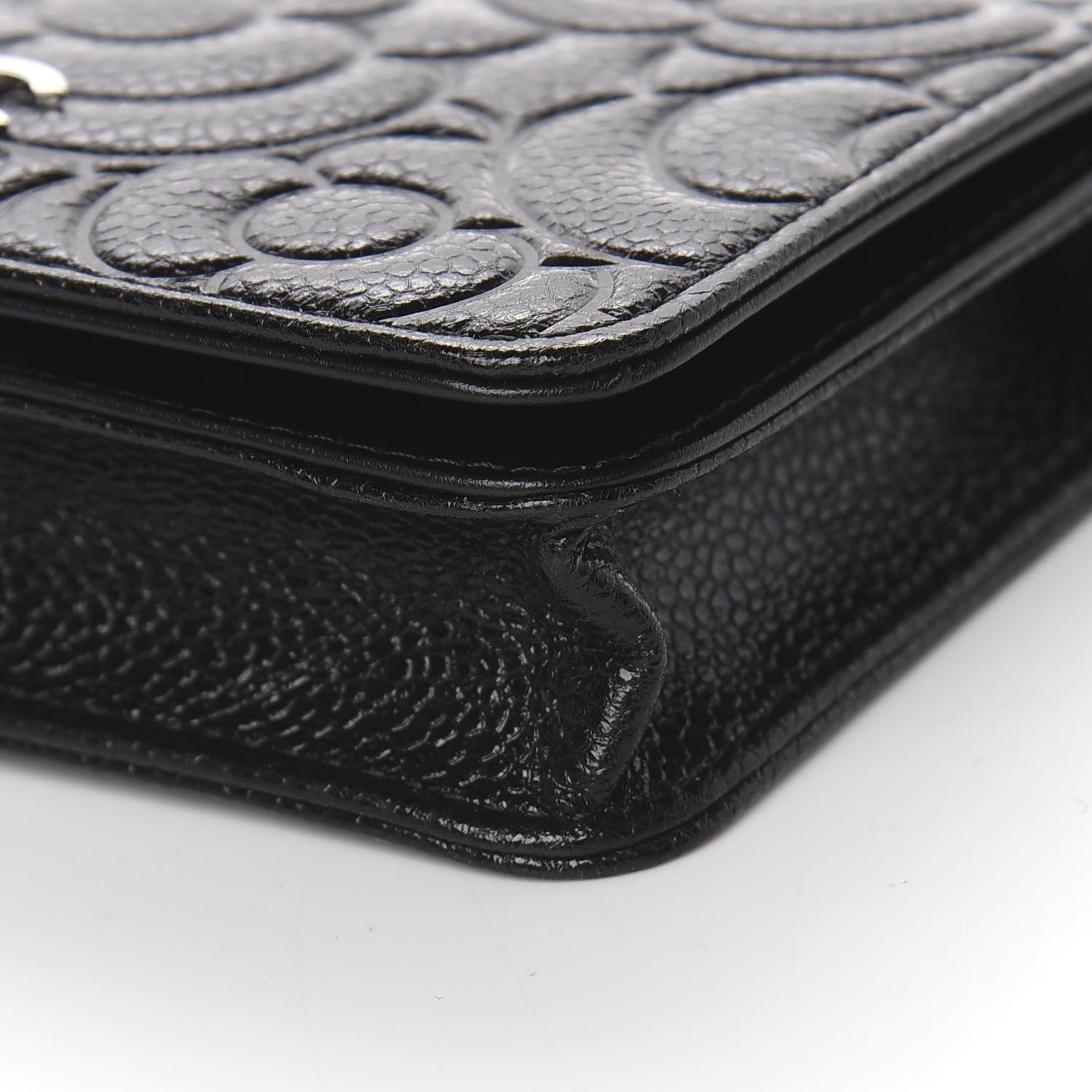Chanel Caviar Camellia Embossed Chain Belt Bag Black 11 of 13