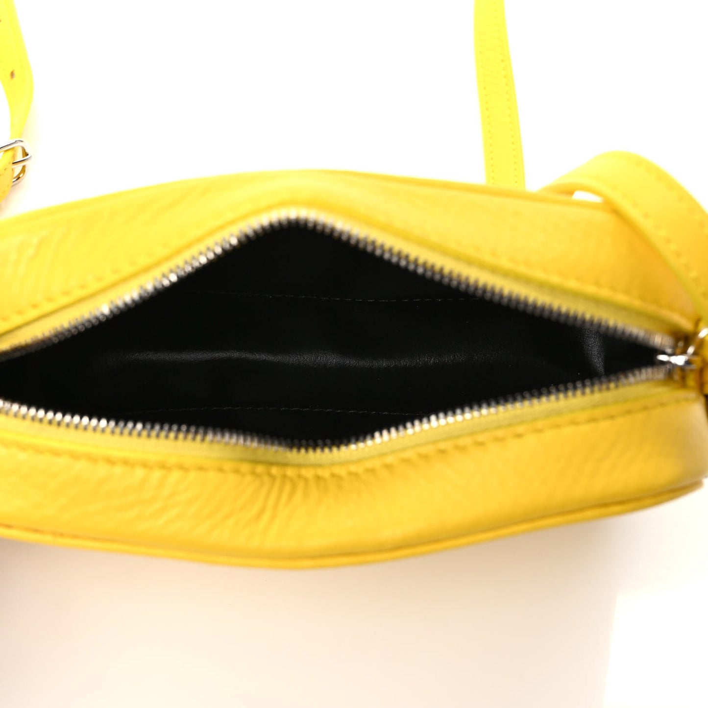 Smooth Calfskin Logo XS Everyday Camera Bag Jaune Soleil Black