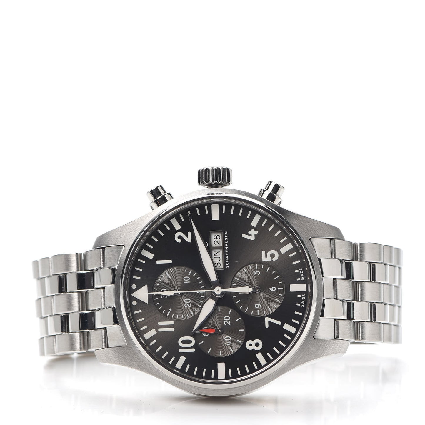 Stainless Steel 43mm Pilot Spitfire Chronograph Automatic Watch Slate IW377719