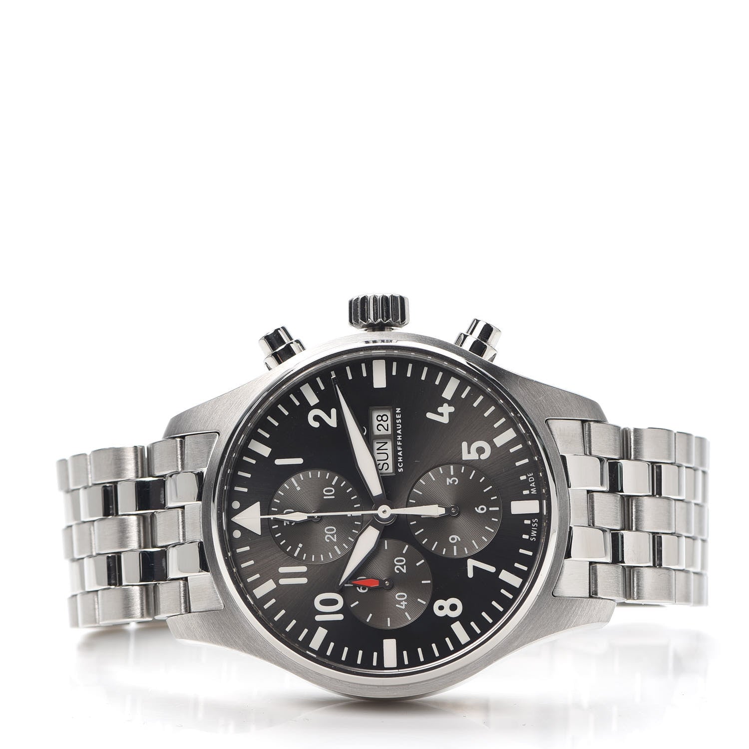 IWC Stainless Steel 43mm Pilot Spitfire Chronograph Automatic Watch Slate IW377719 2 of 6