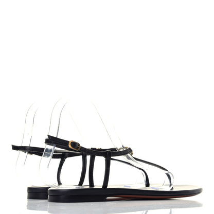Christian Dior Lambskin Signature T-Strap Thong Sandals 36 Black 4 of 8