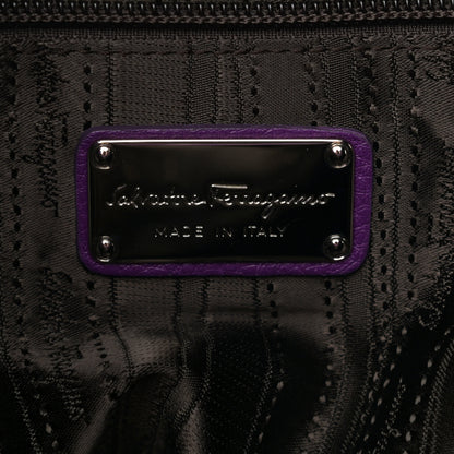 Salvatore Ferragamo Calfskin Fanisa Gancini Hobo Purple 6 of 9