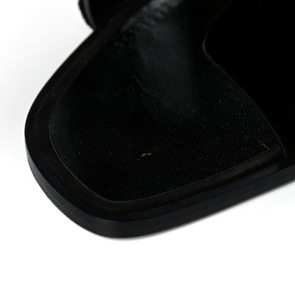 Hermes Mink Fur Oran Sandals 37 Black 9 of 11