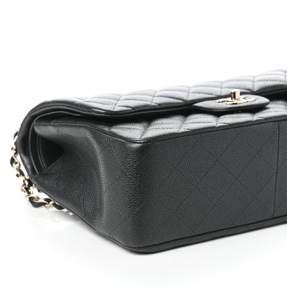 Chanel Caviar Quilted Jumbo Double Flap Dark Grey 9 of 10