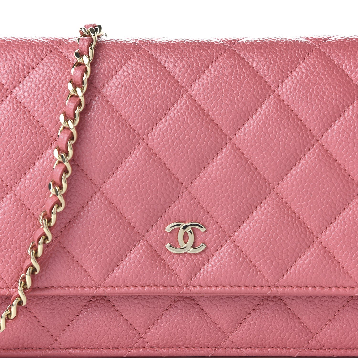 Chanel Caviar Quilted Wallet On Chain WOC Pink 11 of 12