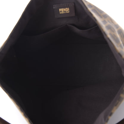 Fendi Zucca Vitello Artic Small Clasp Top Hobo Bag Tobacco Castagna 5 of 10