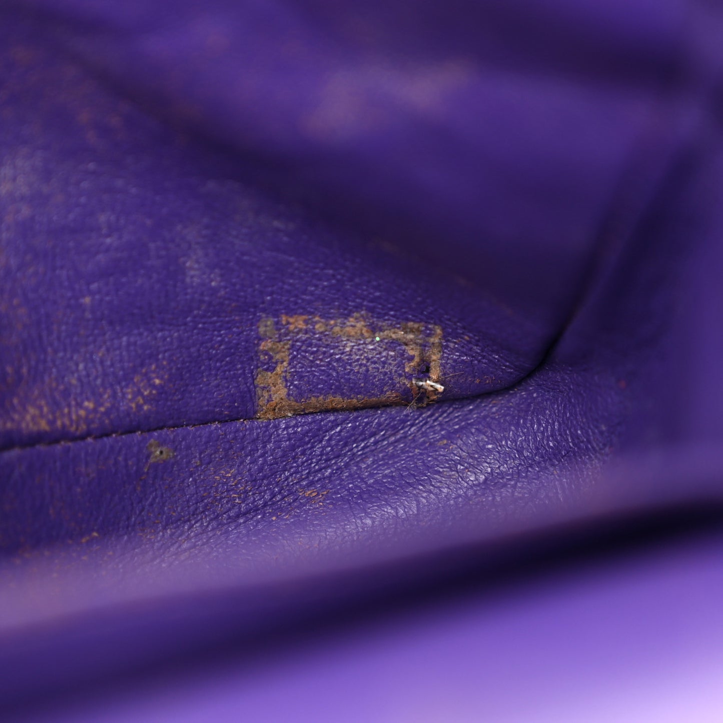 Patent Calfskin Quilted Medium Double Flap Purple