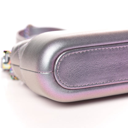 Chanel Iridescent Lambskin Calfskin Quilted Small Gabrielle Clutch With Chain Light Purple 11 of 13