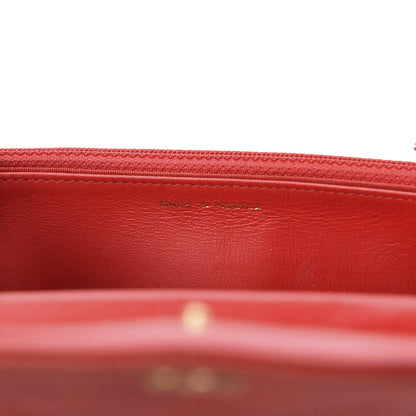 Chanel Letter Calfskin Embossed Quilted Wallet On Chain WOC Red 8 of 11