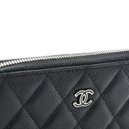 Chanel Caviar Quilted Medium Zip Around Wallet Black 9 of 10