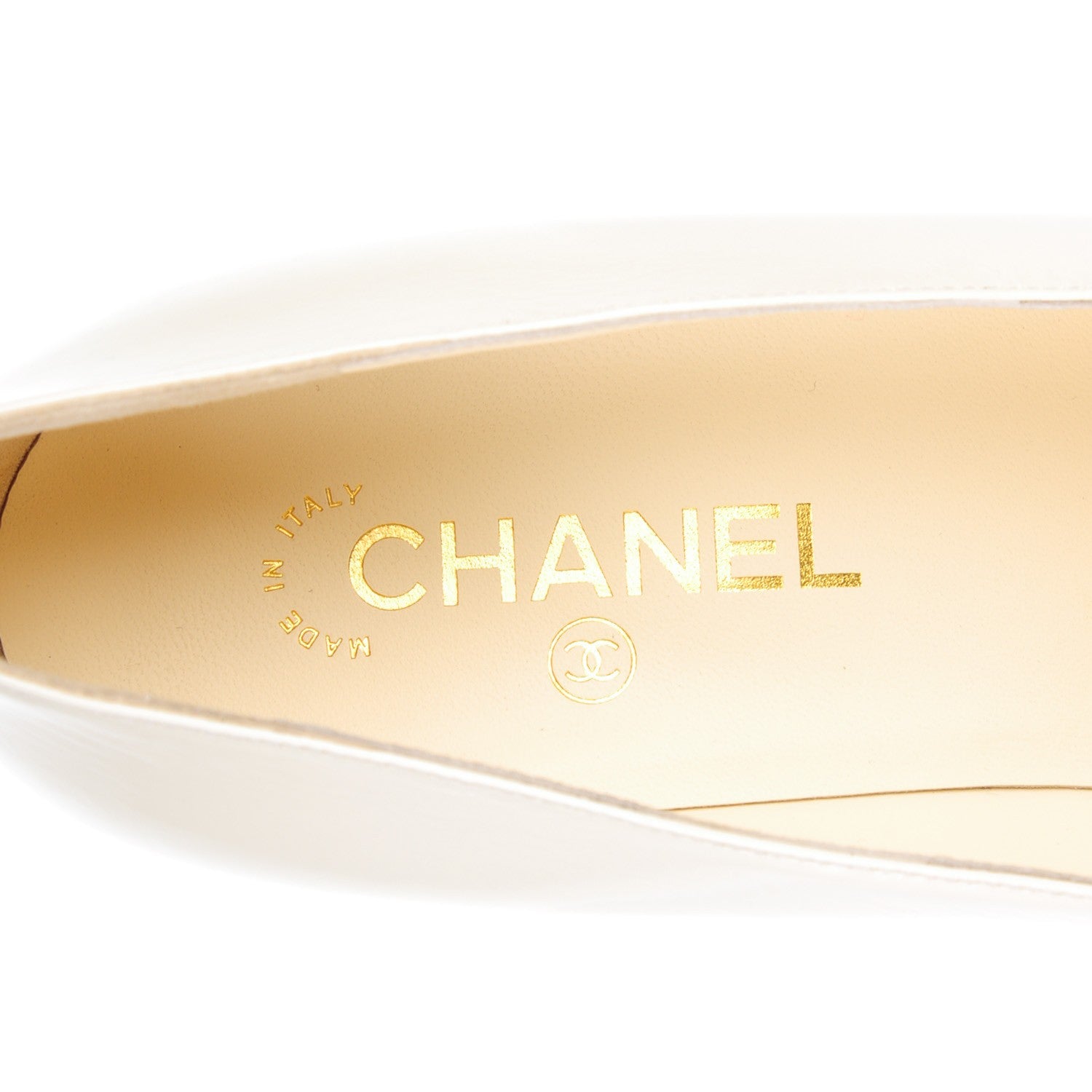 Chanel Patent Calfskin CC Cap Toe Low Heel Pumps 39 White Black 7 of 9