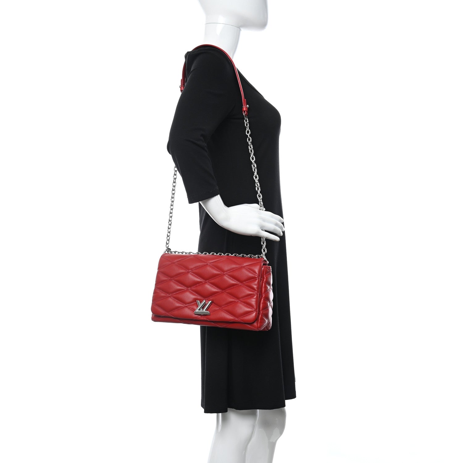 Louis Vuitton Lambskin Malletage GO-14 MM Rouge 2 of 9
