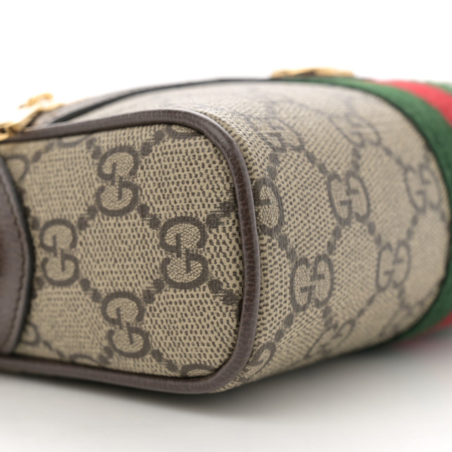 GG Supreme Monogram Textured Dollar Calfskin Mini Ophidia Shoulder Bag Beige Ebony New Acero