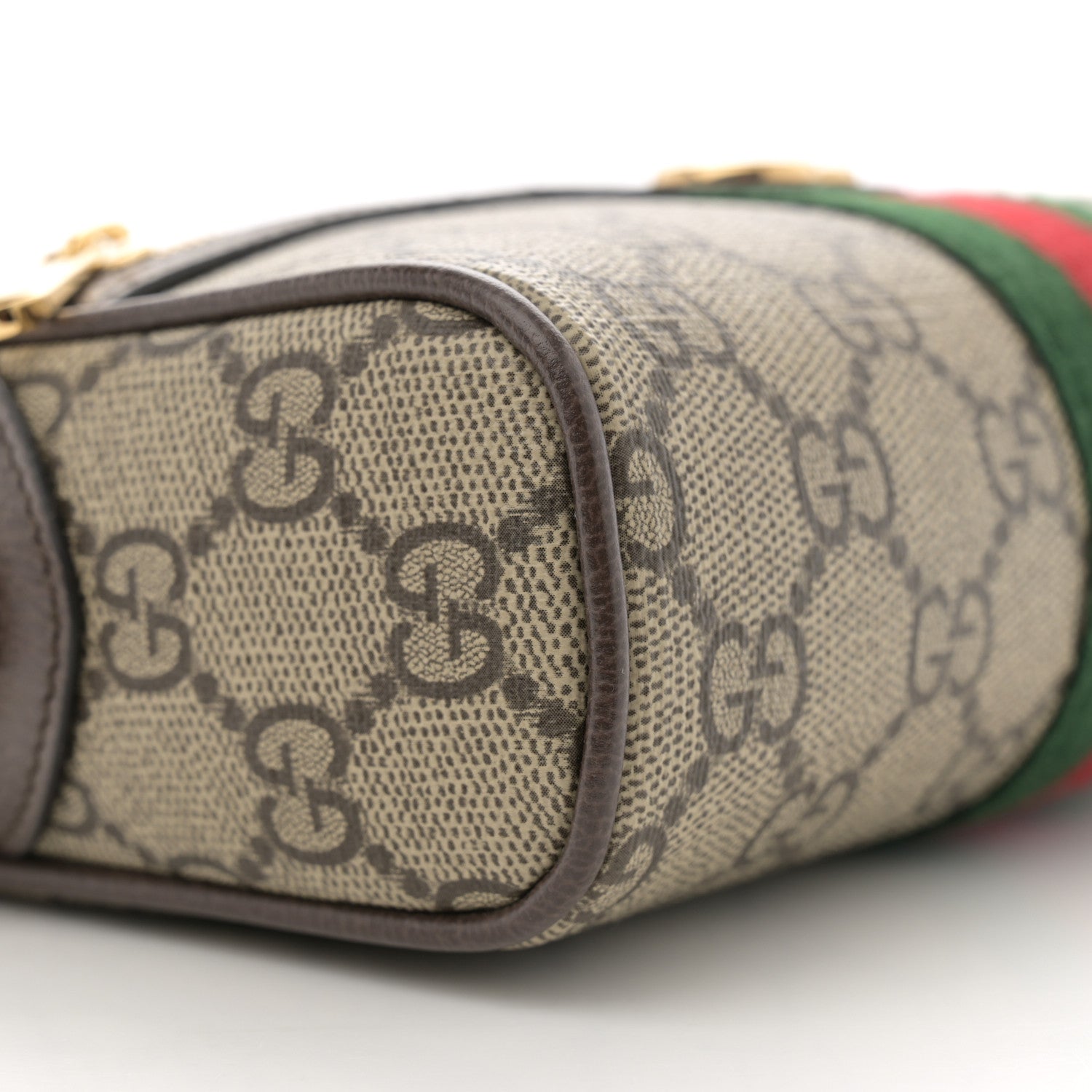 Gucci GG Supreme Monogram Textured Dollar Calfskin Mini Ophidia Shoulder Bag Beige Ebony New Acero 9 of 10