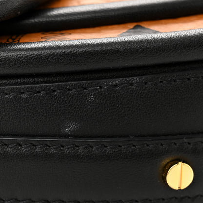 MCM Visetos Mini Patricia Round Crossbody Wallet Cognac Black 10 of 10