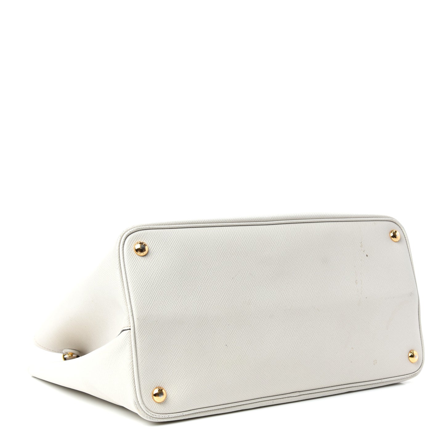 Saffiano Cuir Medium Double Bag Talco Black