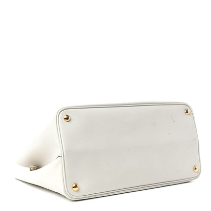 Prada Saffiano Cuir Medium Double Bag Talco Black 4 of 9