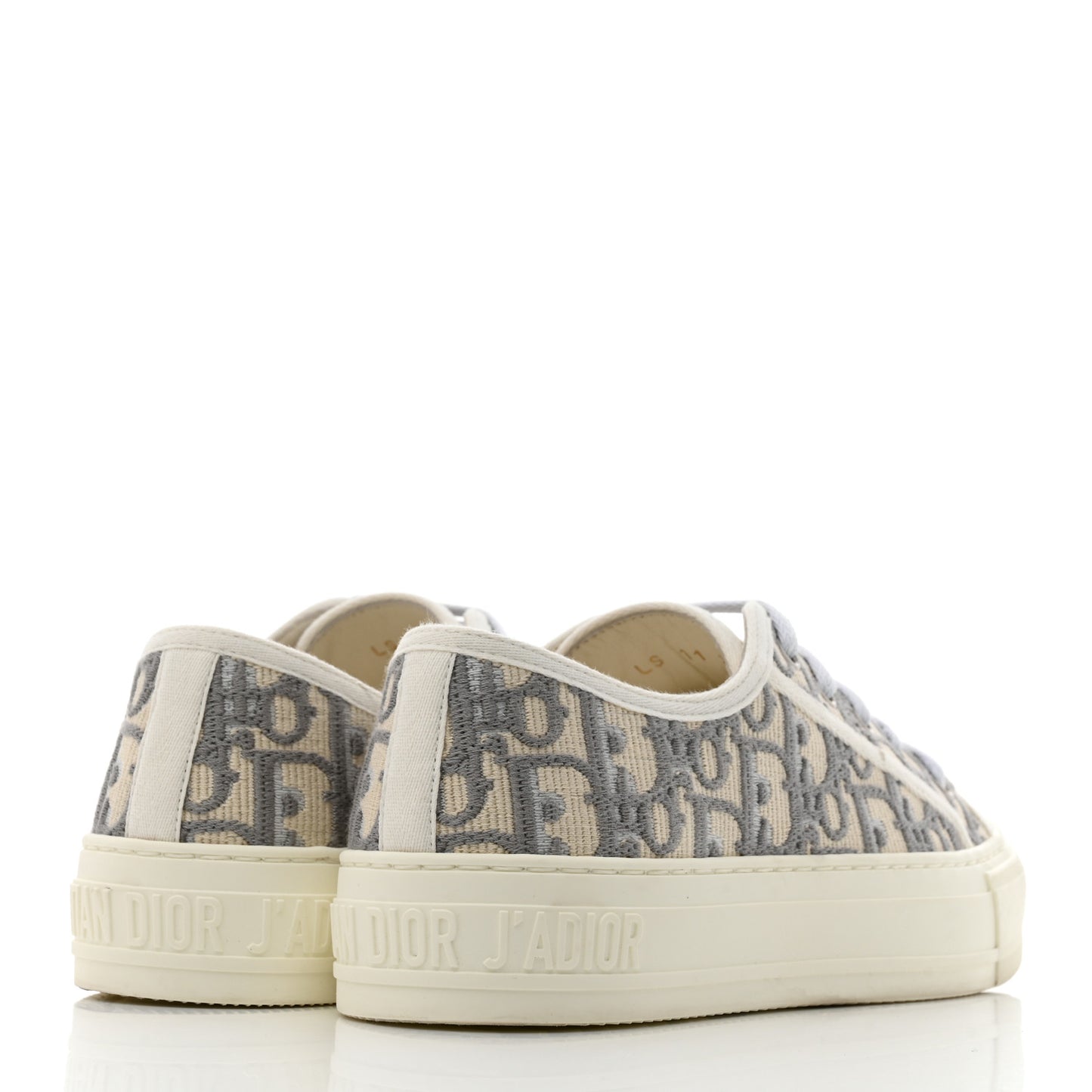 Canvas Oblique Walk'N'Dior Low Top Sneakers 35 Grey Stone
