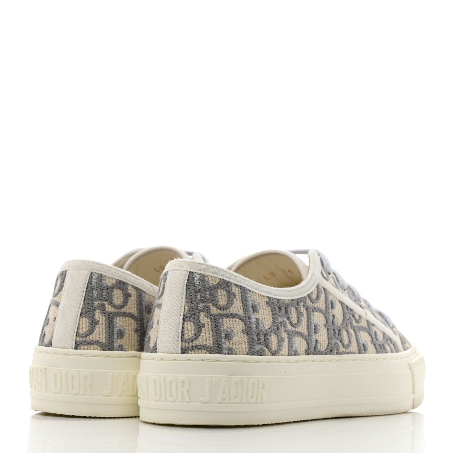 Christian Dior Canvas Oblique Walk'N'Dior Low Top Sneakers 35 Grey Stone 4 of 8