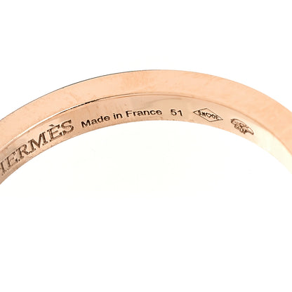 Hermes 18K Rose Gold Diamond MM Chaine d'Ancre Contour Ring 51 5.75 5 of 7