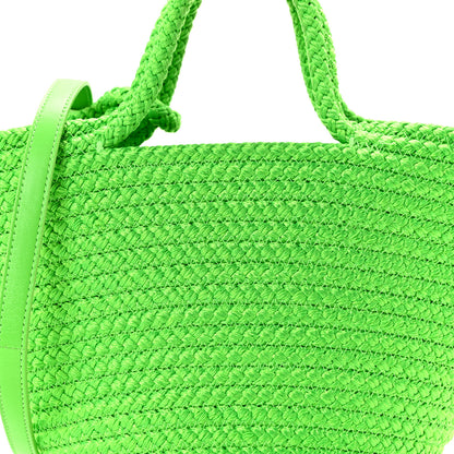 Balenciaga Nylon Lambskin Woven Small Ibiza Basket With Strap Green 8 of 11
