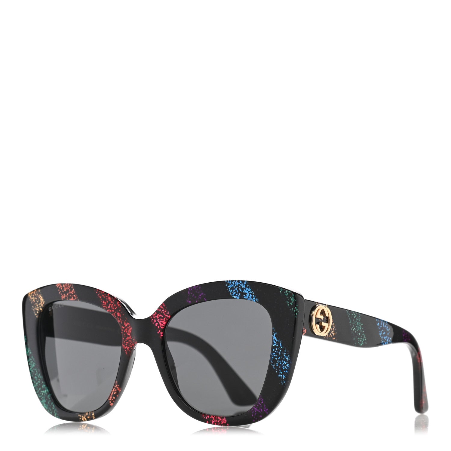 Gucci Acetate Glitter Sunglasses GG0327S Black 1 of 9