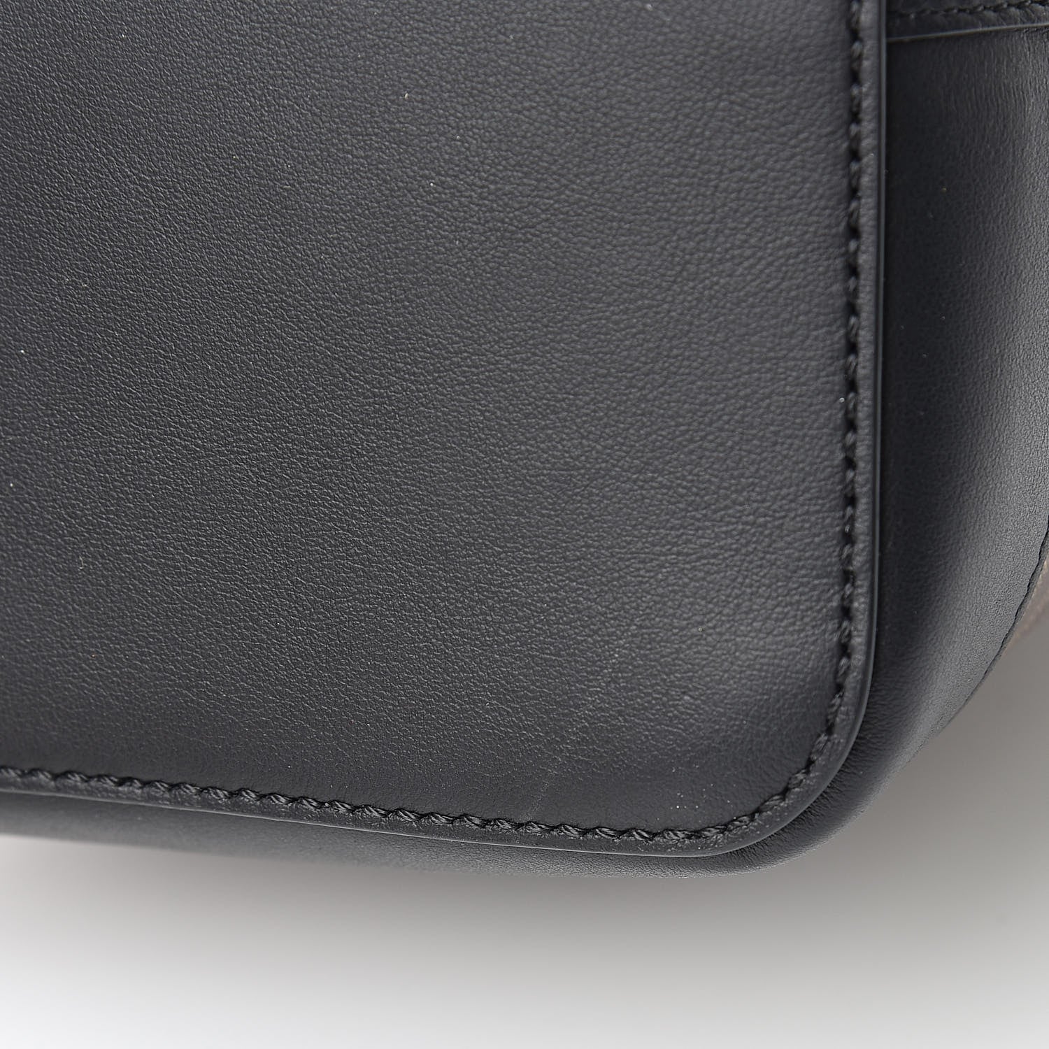 Fendi Glazed Fabric Vitello Grace F is Fendi FF 1974 Stamp Patch Grande Mon Tresor Bucket Bag Mogano Panna Black 11 of 11