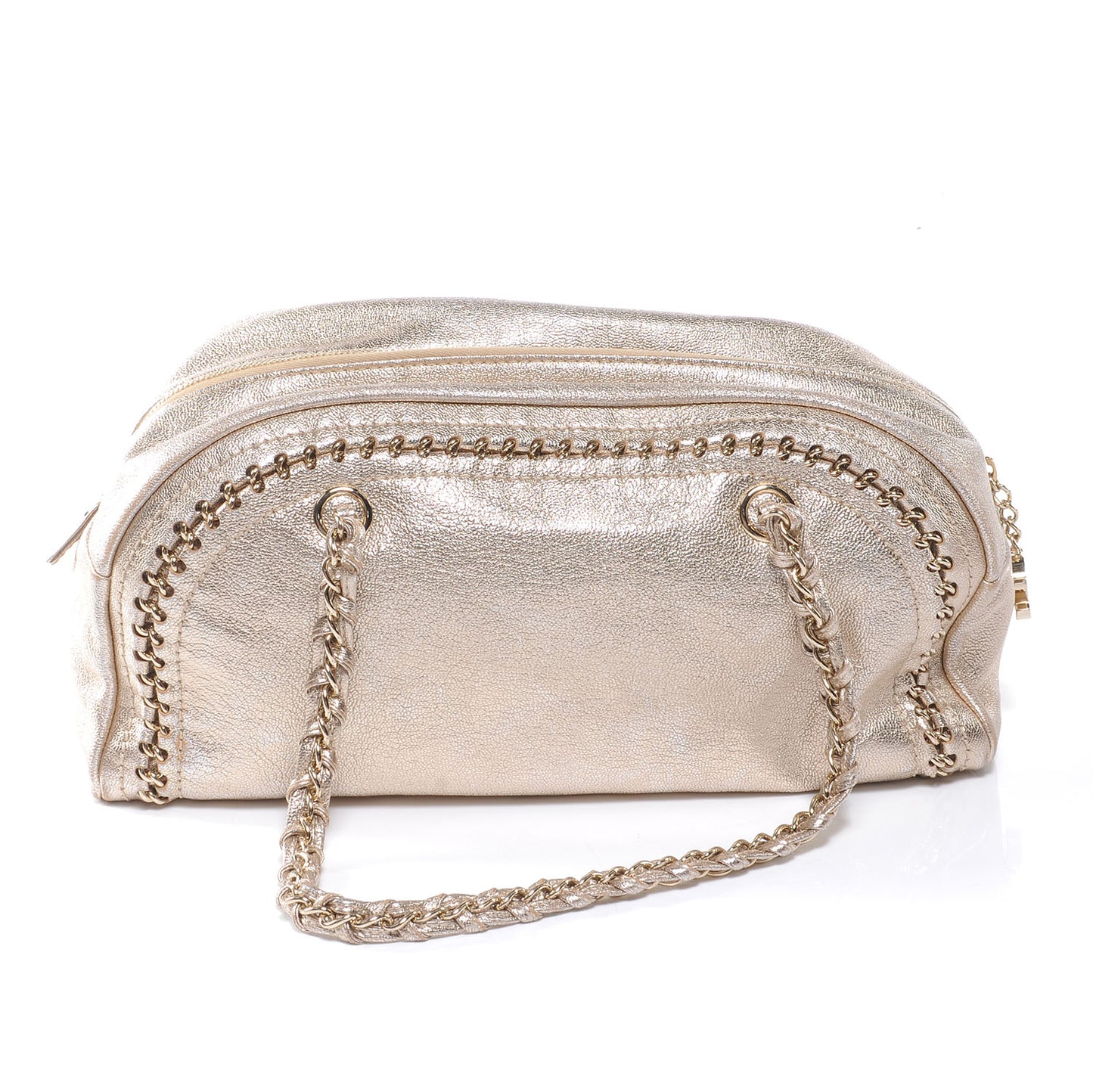 Luxe Ligne Medium Bowler Tote Metallic Gold