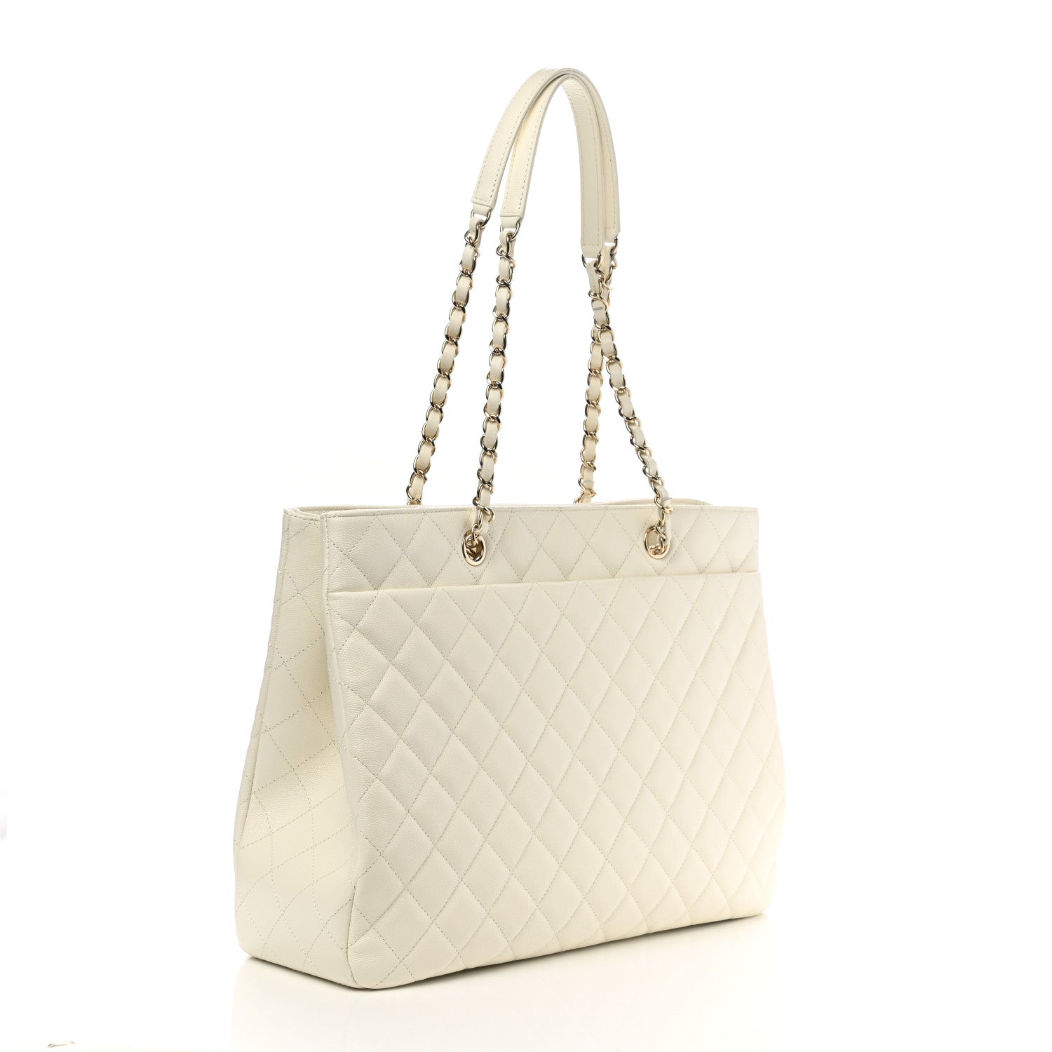 Chanel Caviar Quilted Large Classic Shopping Tote White 3 of 10