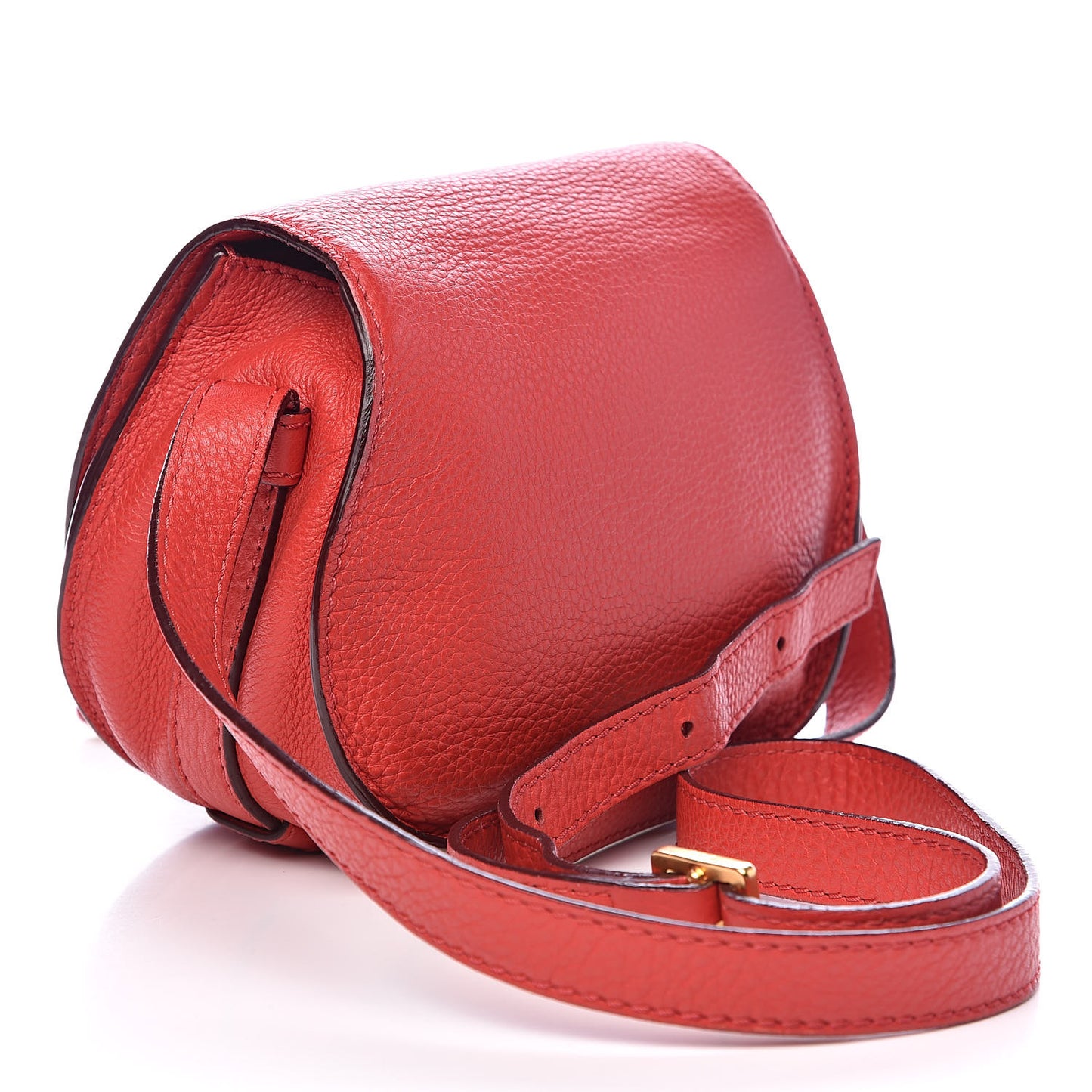 Calfskin Mini Marcie Round Crossbody Bag Red