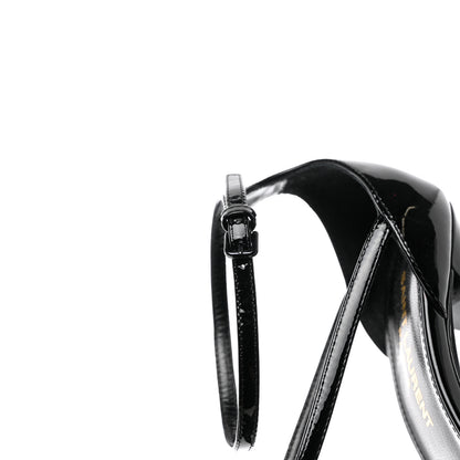 Saint Laurent Patent Cassandra 100 Ankle Strap Sandals 37.5 Black 10 of 13