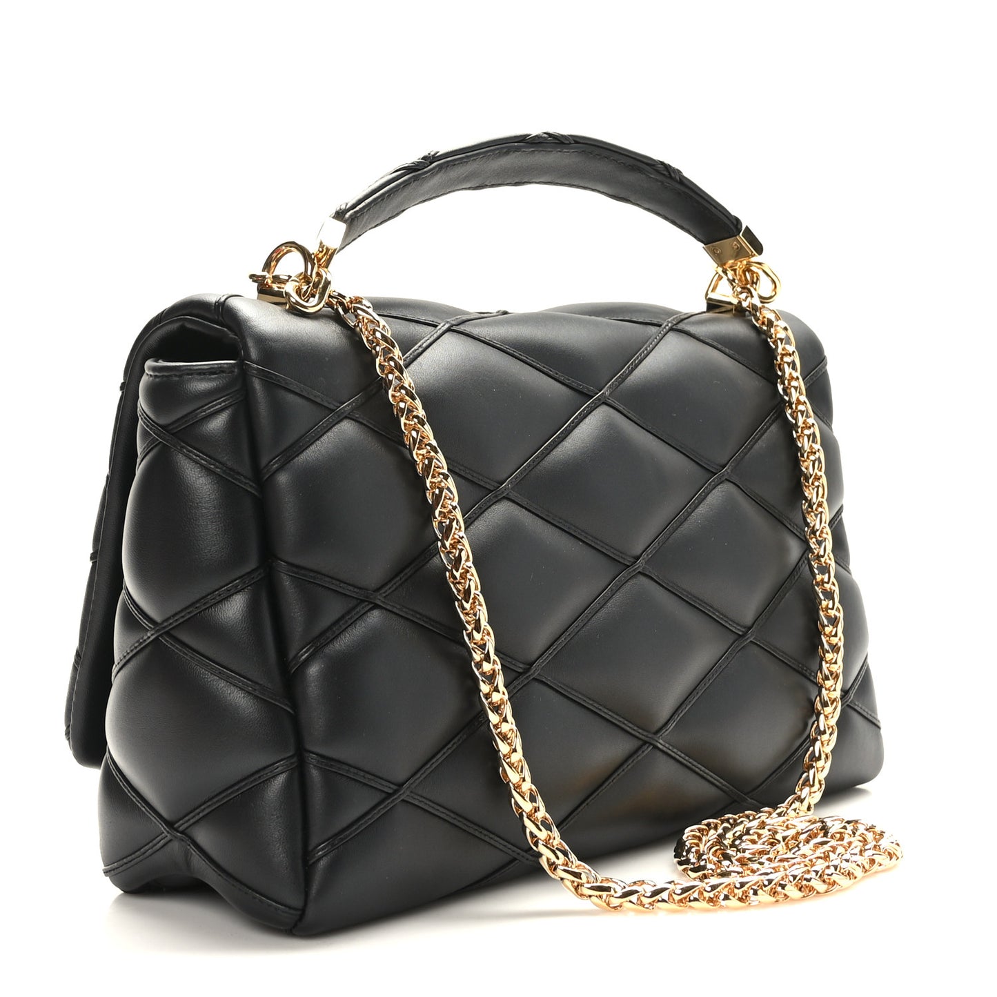 Lambskin Malletage Top Handle GO-14 GM Black