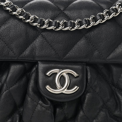 Chanel Washed Lambskin Quilted Medium Chain Around Messenger Black 8 of 13