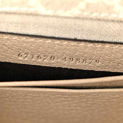 Gucci GG Supreme Monogram Textured Dollar Calfskin Mini Retro Interlocking G Flap Shoulder Bag Beige Mystic White Oatmeal 7 of 10