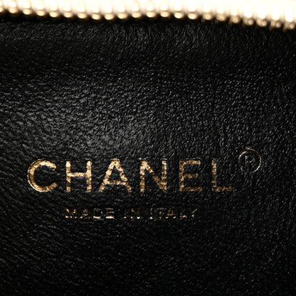 Chanel Caviar Quilted Small CC Filigree Vanity Case White Black 6 of 10