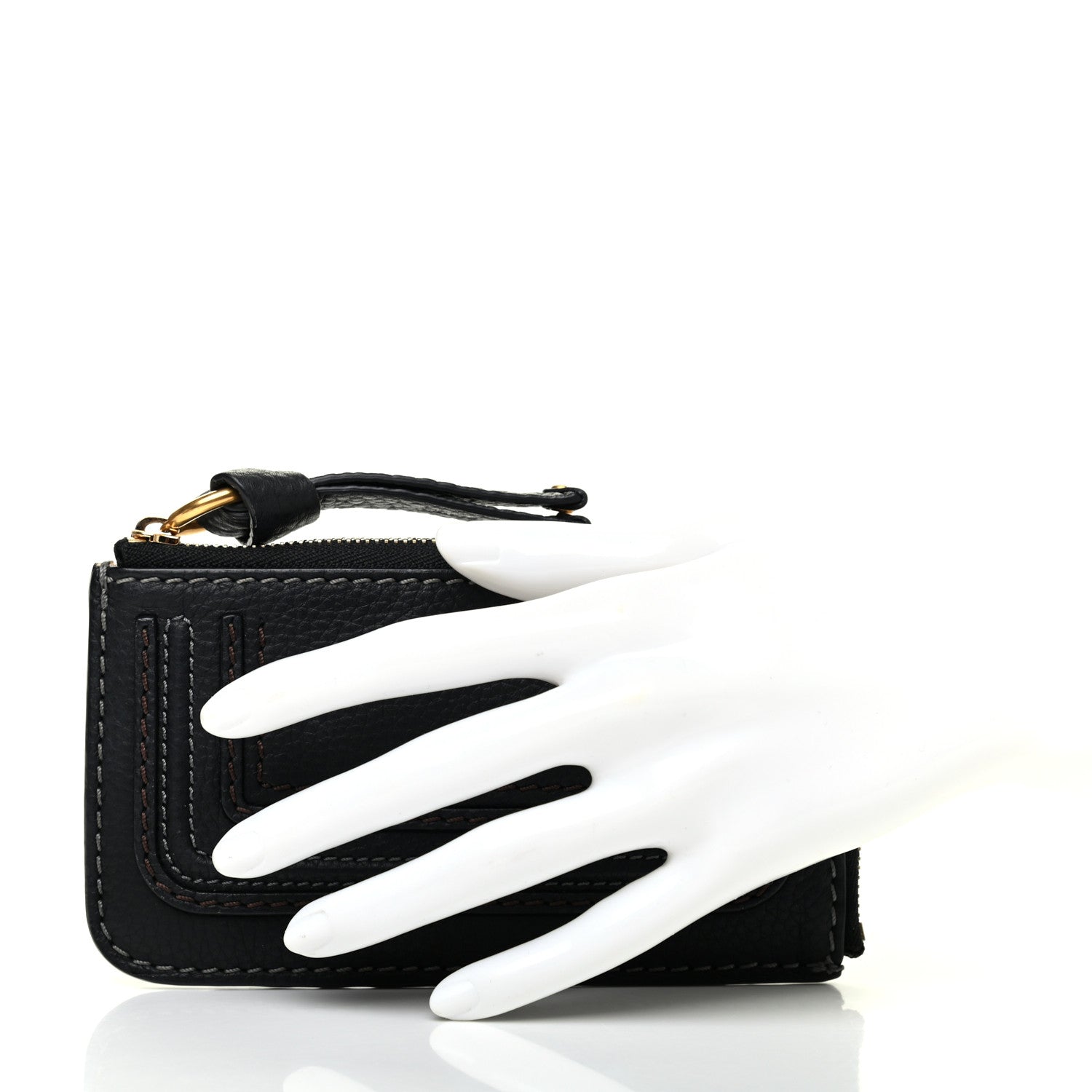Chloe Grained Calfskin Medium Marcie Zip Card Holder Black 2 of 7