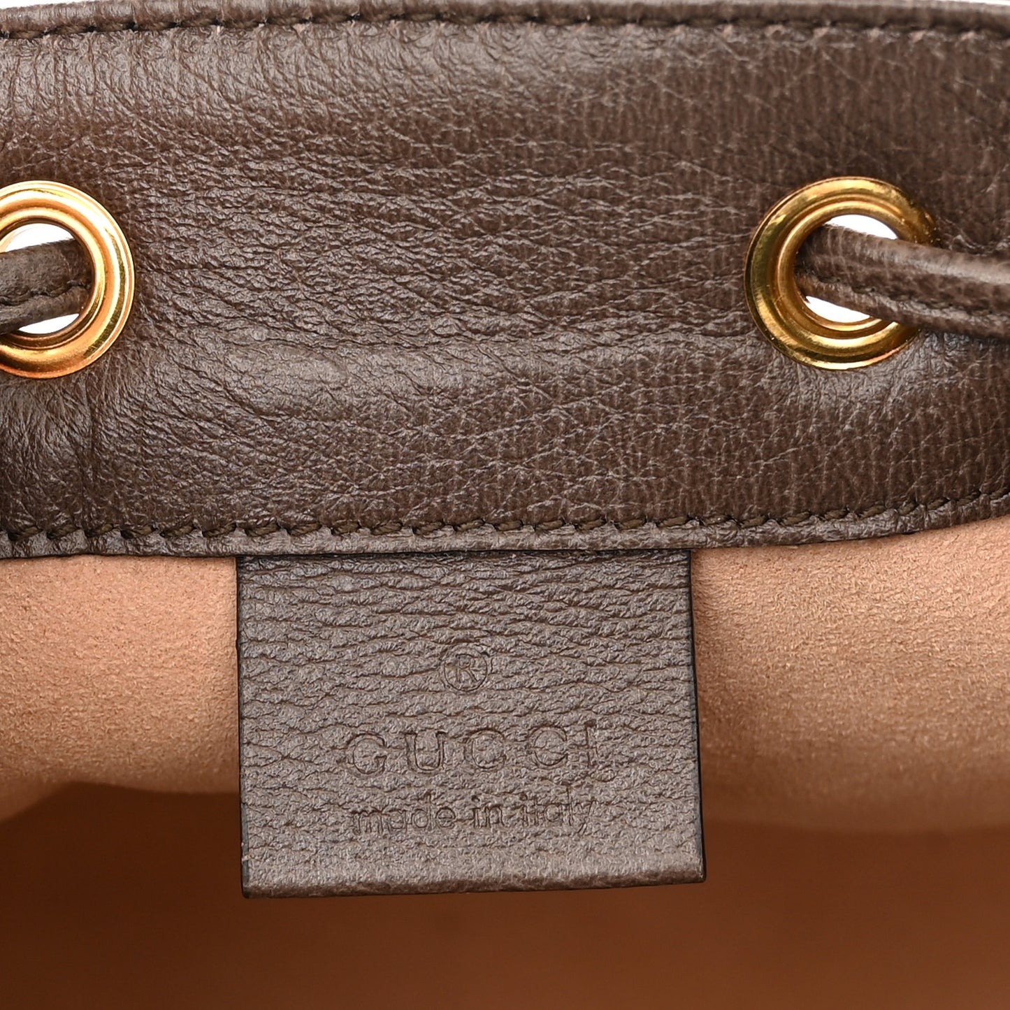GG Supreme Monogram Web Mini Ophidia Bucket Bag Brown