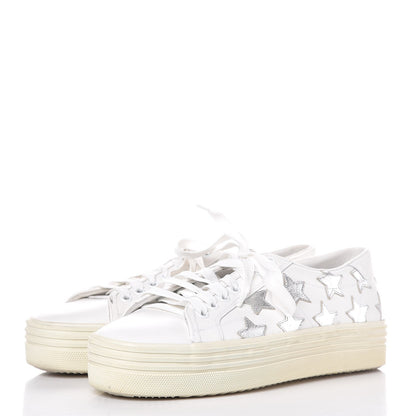 Saint Laurent Calfskin Star Court Sneakers 39.5 White Argent 3 of 8