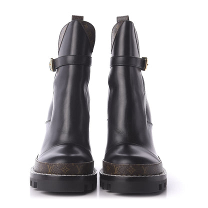 Louis Vuitton Calfskin Monogram Star Trail Ankle Boots 38 Black 2 of 8