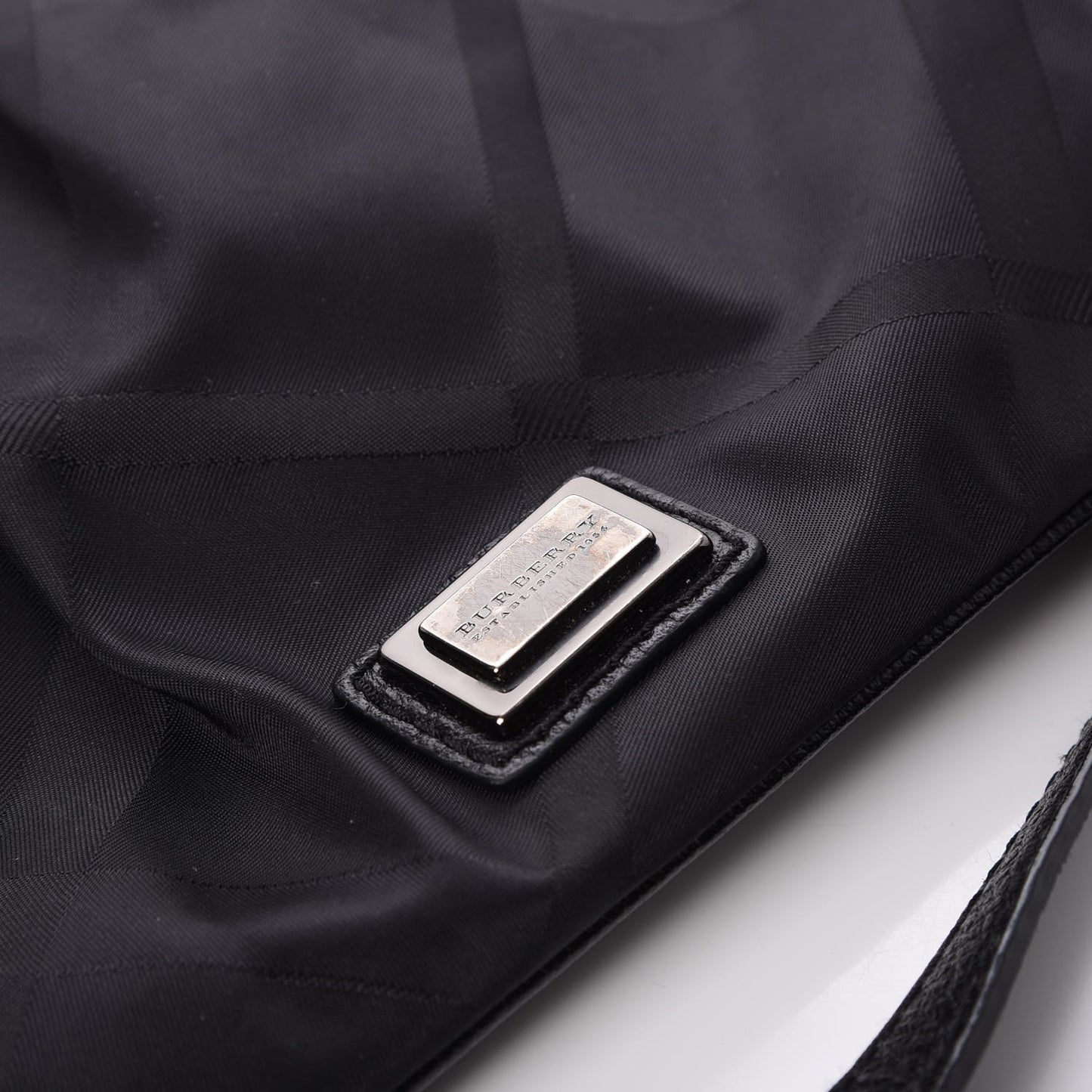 Nylon Check Crossbody Bag Black