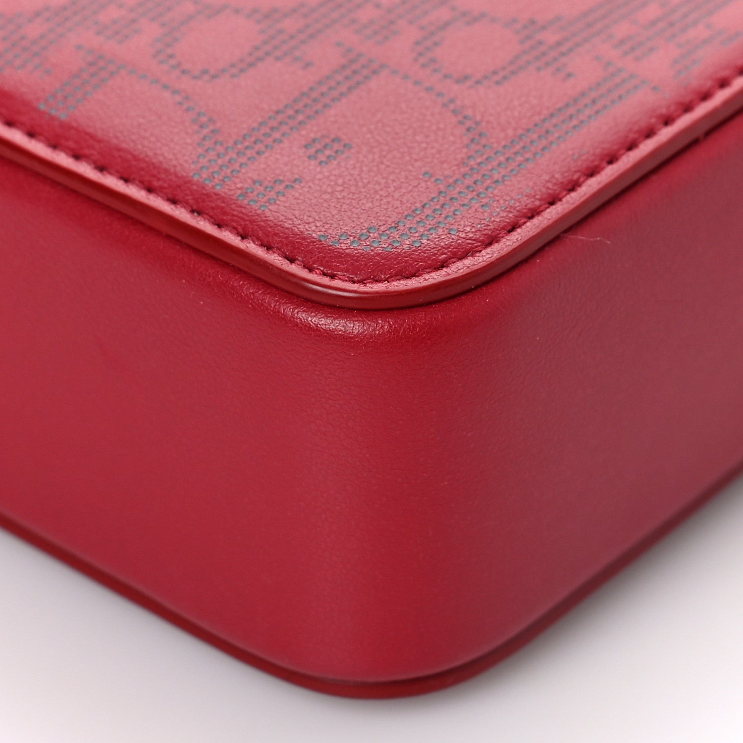 Christian Dior Calfskin Oblique Galaxy Perforated World Tour Messenger Pouch Red White 9 of 9